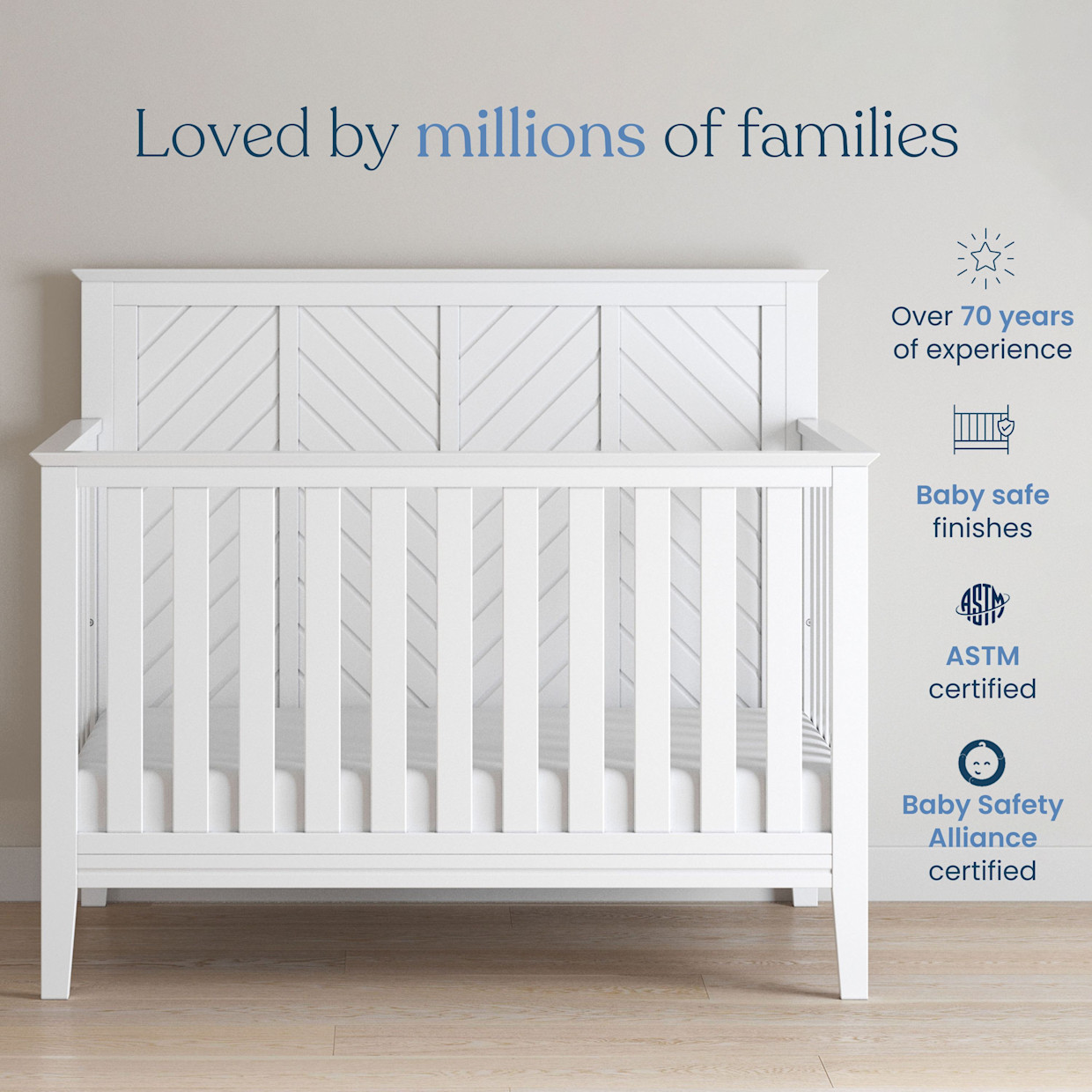 Child Craft Atwood 4-In-1 Convertible Crib - Matte White.