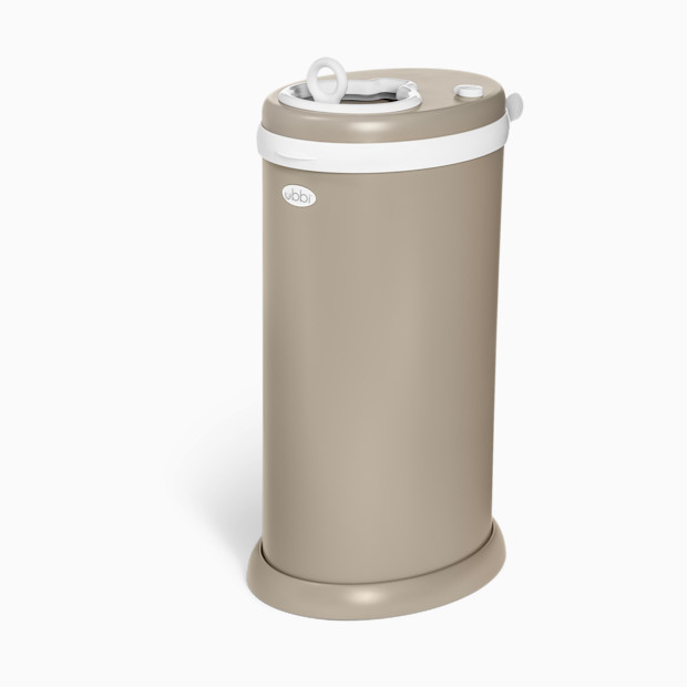 Ubbi Ubbi x Babylist Matte Steel Diaper Pail - Matte Taupe.