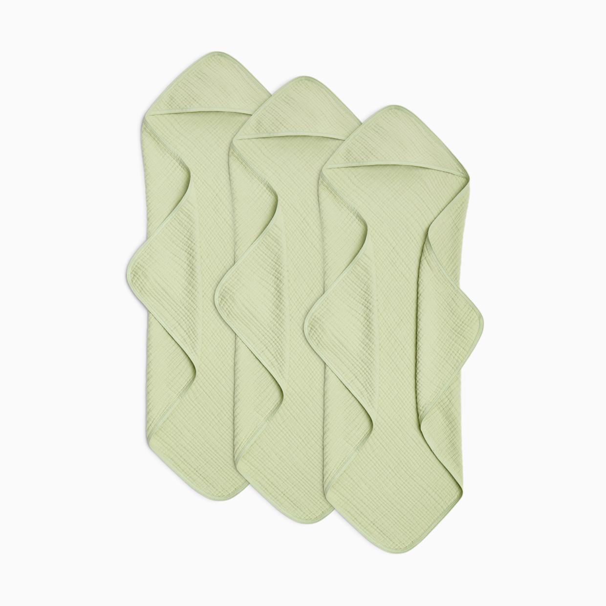 Small Story Muslin Hooded Towels (3 Pack) - Sage.
