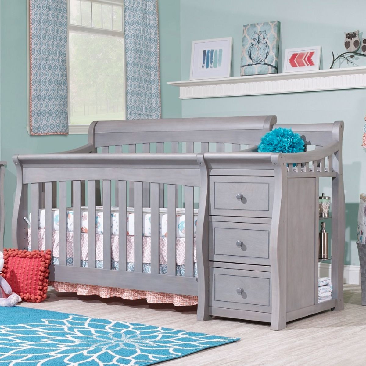 Sorelle Princeton Elite Crib & Changer - Weathered Gray.