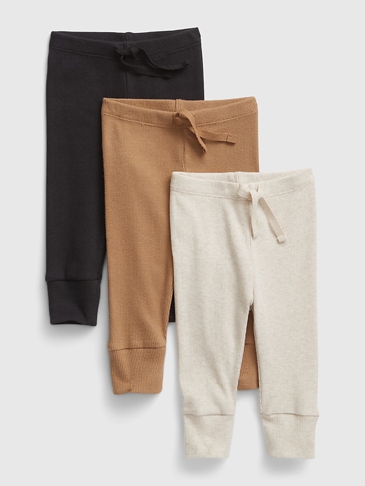GAP Baby 100% Organic Cotton Ribbed Pants (3-Pack) in oatmeal heather - $20.00.