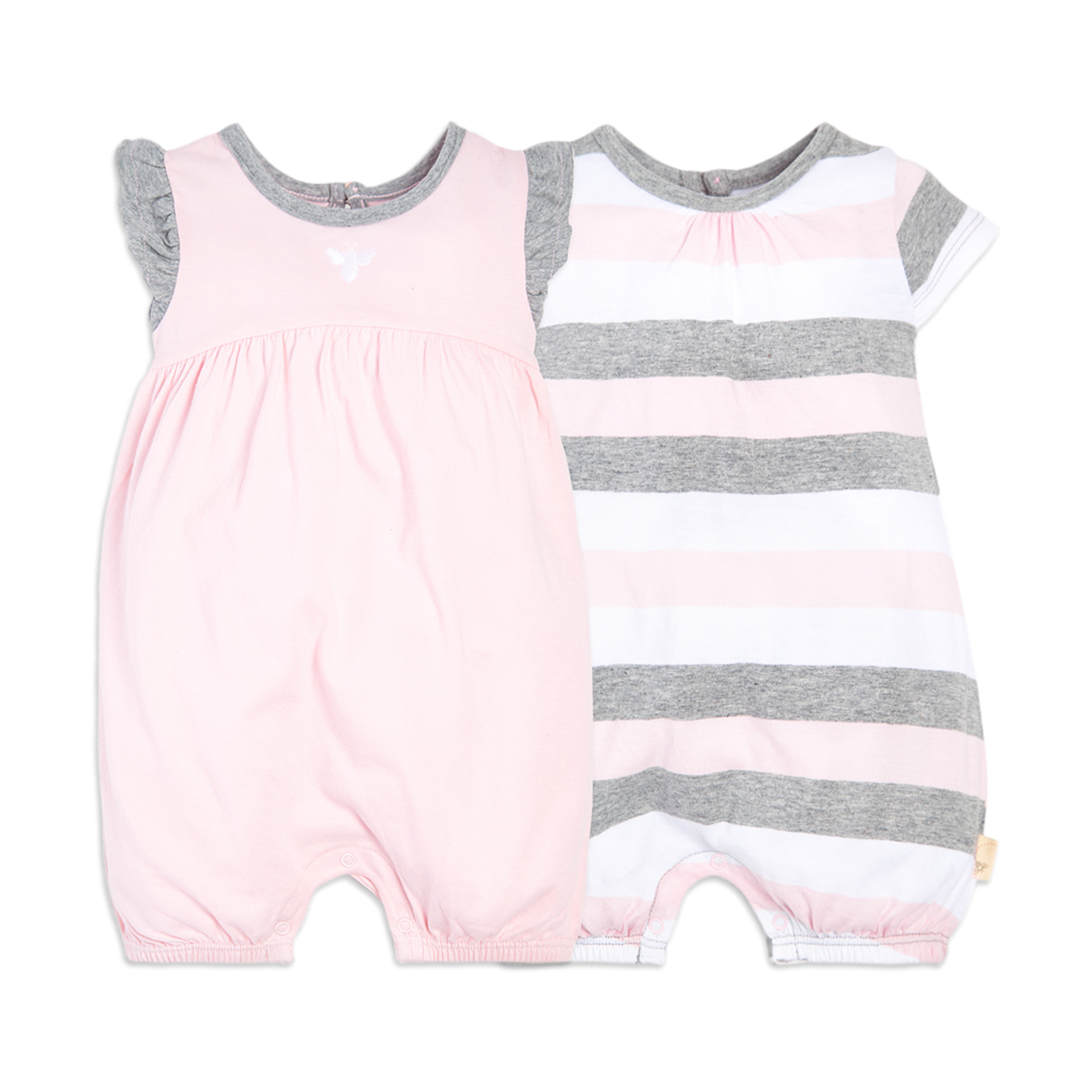 Burt's Bees Baby 2 Pack Rompers Blossom Multi Stripe, 36 Months