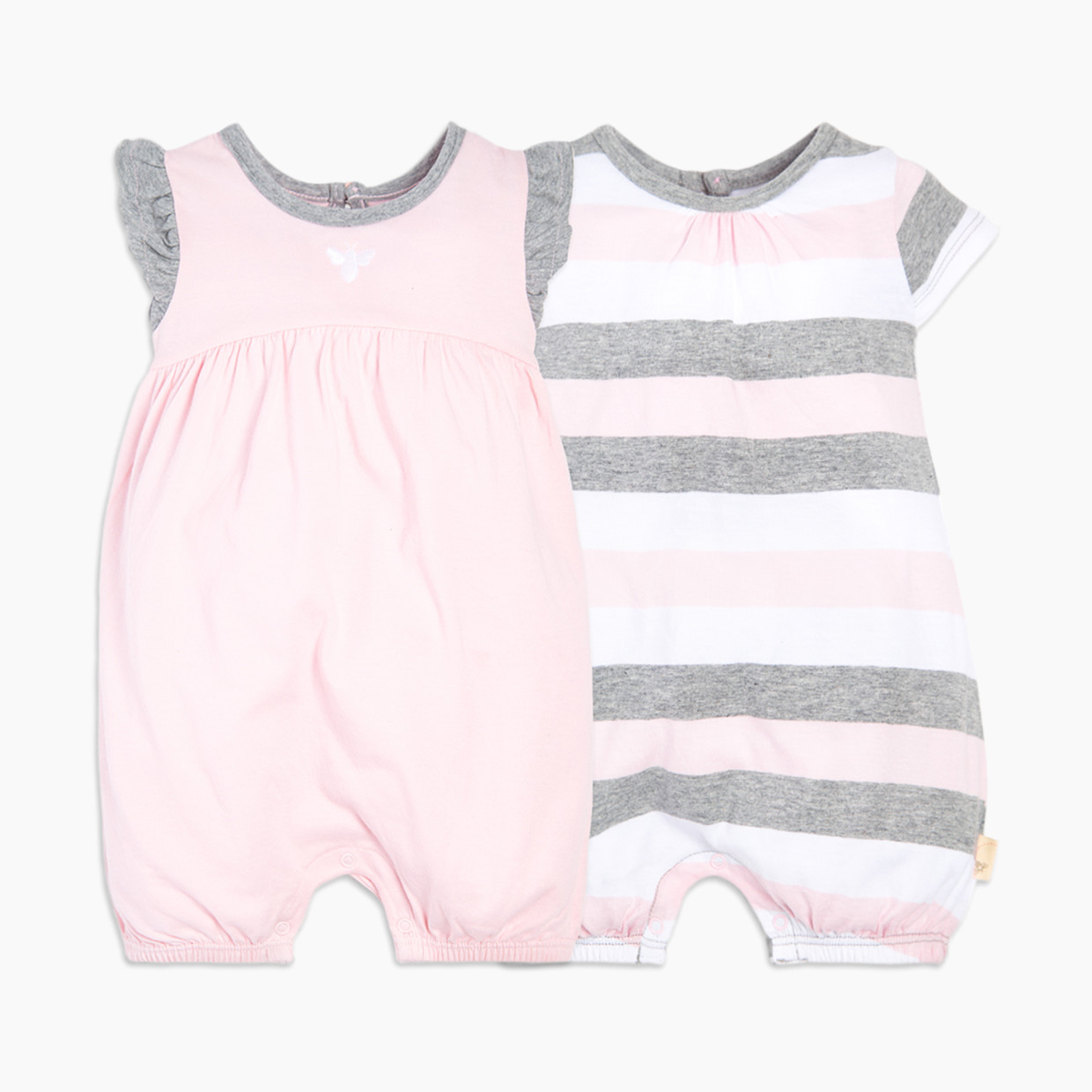 Burt's Bees Baby 2 Pack Rompers - Blossom Multi Stripe, 12 Months.