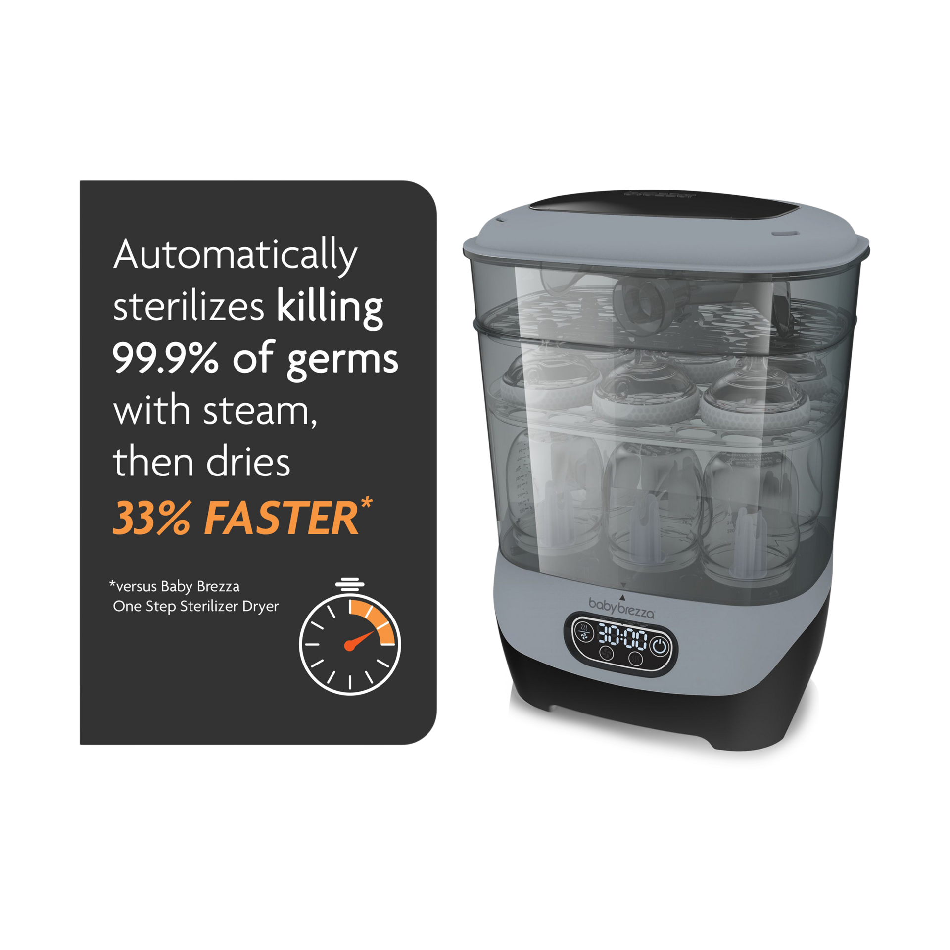 Baby Brezza One Step Baby Bottle Sterilizer Dryer Advanced - Slate