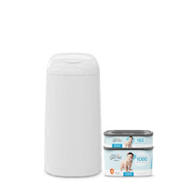 Diaper Genie Classic Gift Set | Baby Registry Must-Have | Odor Control with Push-N-Lock | Refill Supply for Up to 1,245 Newborn Diapers
