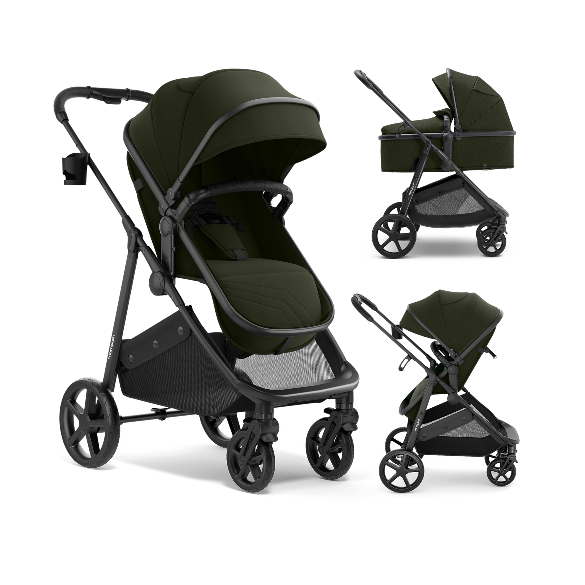 Mompush Wiz 2 in 1 Baby Stroller with Bassinet Mode, Convertible Infant Stroller for Newborn and Toddler with Reversible Seat and Large UPF 50+ Canopy