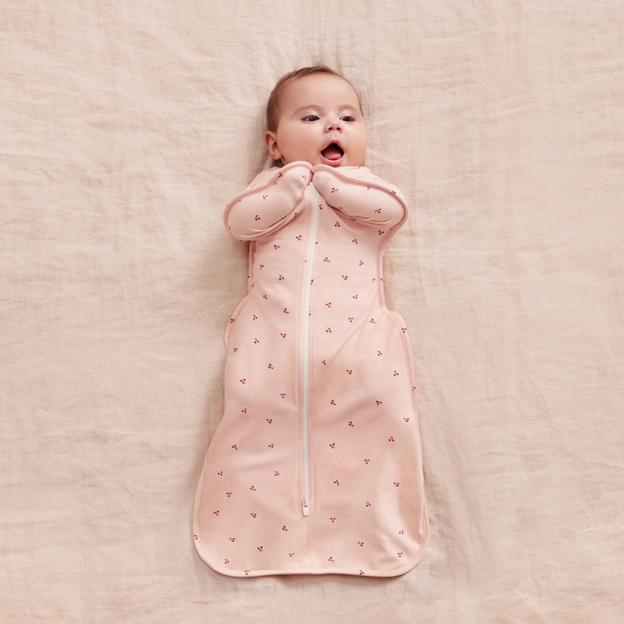 Love to Dream Swaddle Up Bamboo Viscose 1.0 TOG - Cherries Blush, Newborn.