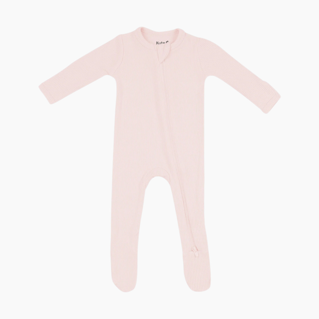 Kyte Baby Ribbed Zipper Footie - Blush, Newborn.