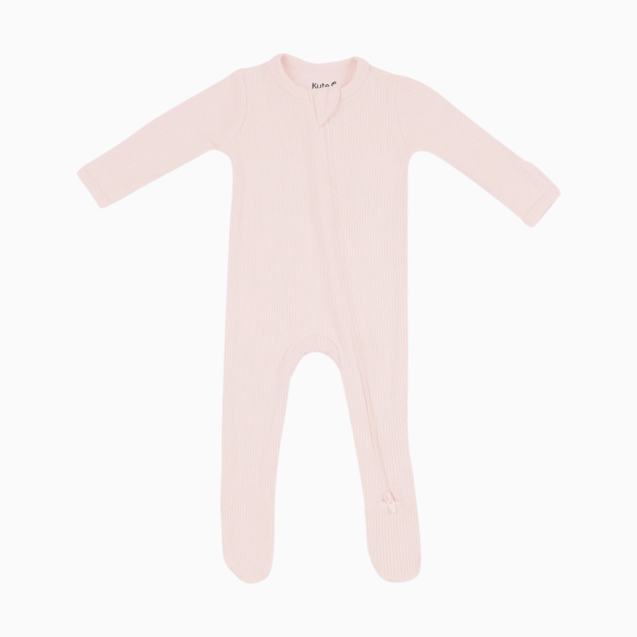 Kyte Baby Ribbed Zipper Footie - Blush, 3-6 M.