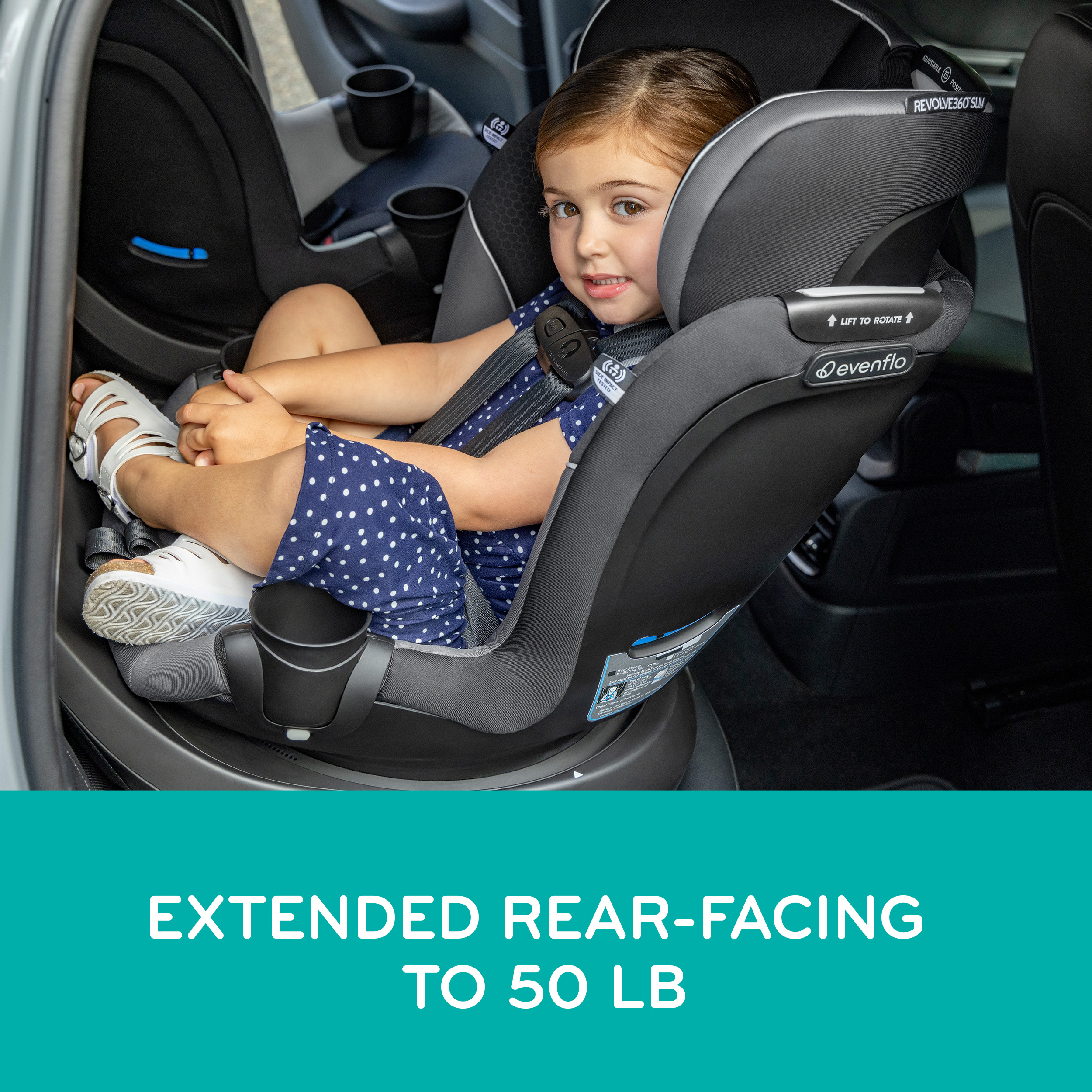 Evenflo Revolve 360 Slim 2 in 1 Convertible Rotating Car Seat Sutton