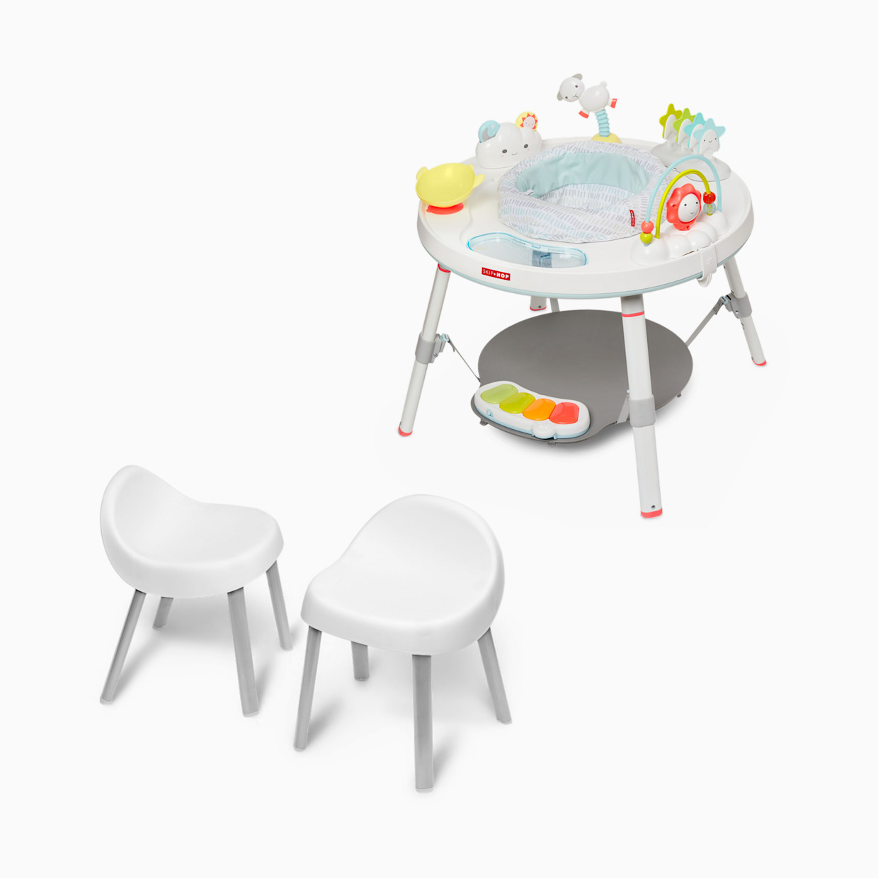 Skip Hop 3-Stage Activity Center and Kid Chairs Bundle - Silver Lining Cloud.