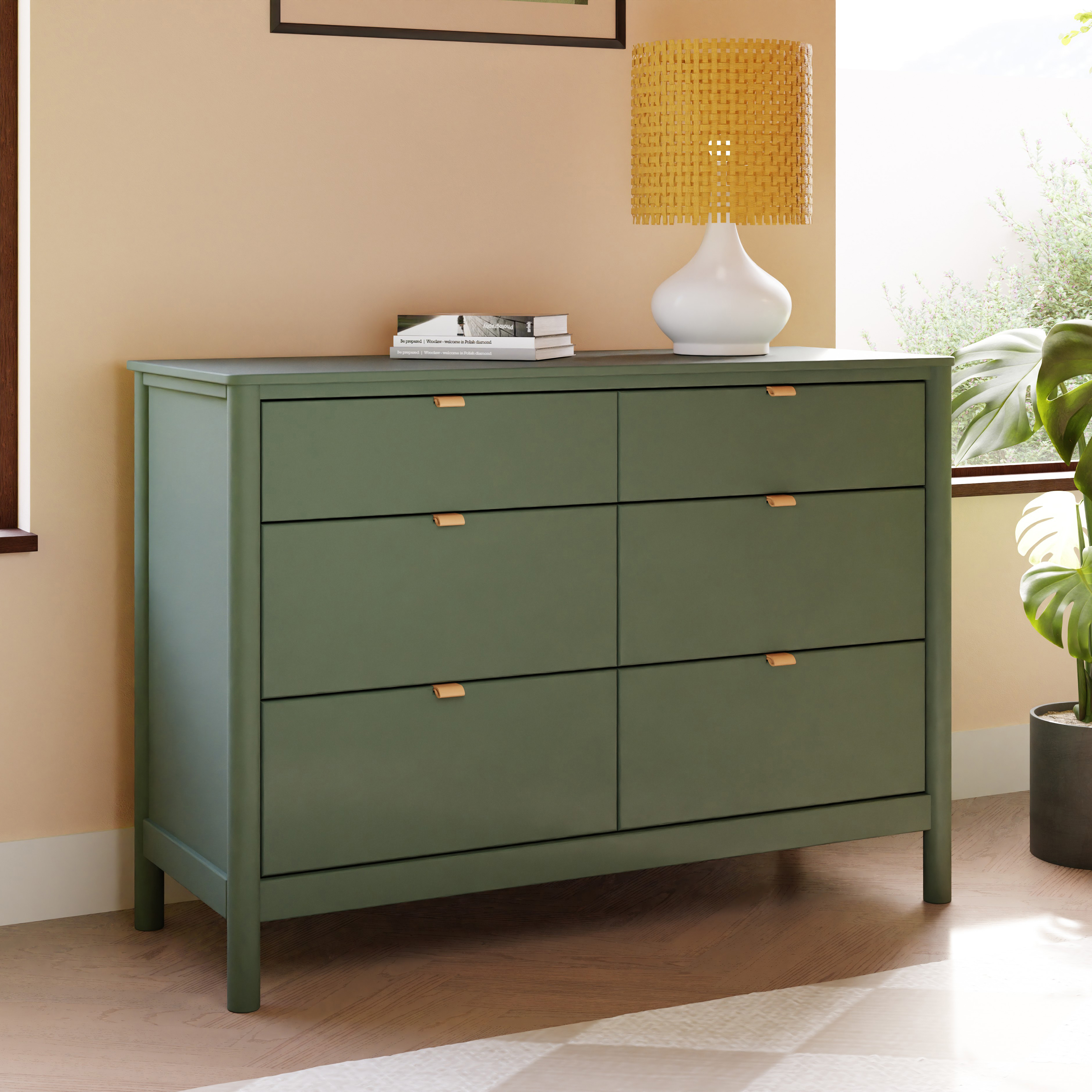 babyletto Bondi 6-Drawer Assembled Dresser - Forest Green.