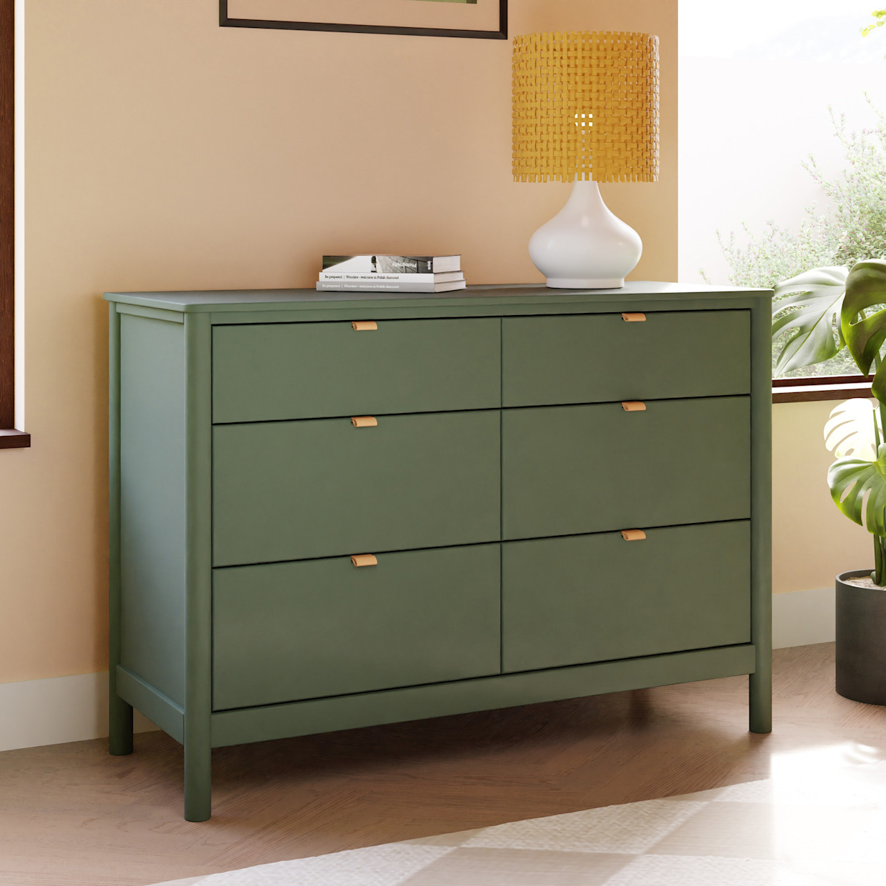 babyletto Bondi 6-Drawer Assembled Dresser - Forest Green.