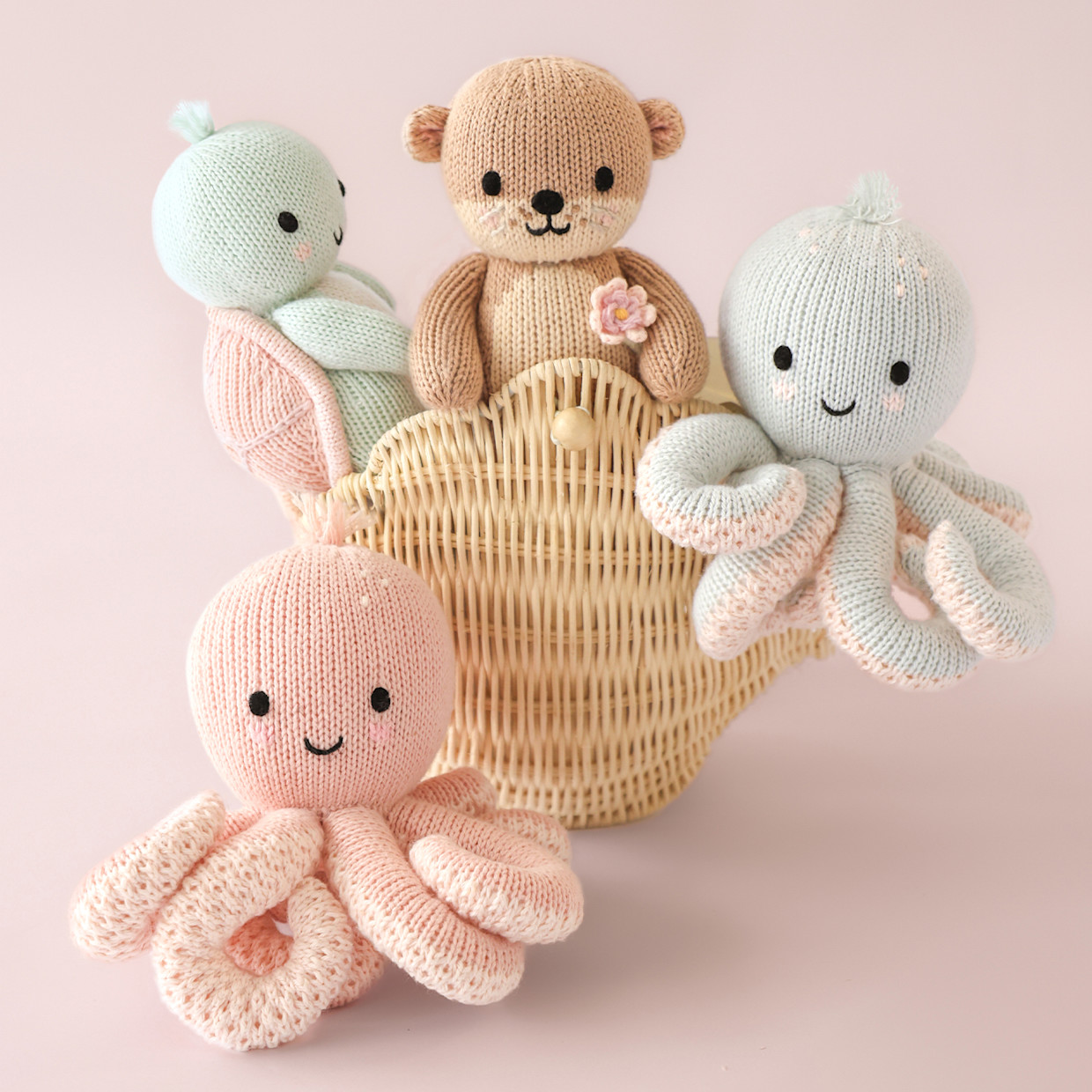 cuddle+kind Baby Animal - Baby Octopus (Pink).