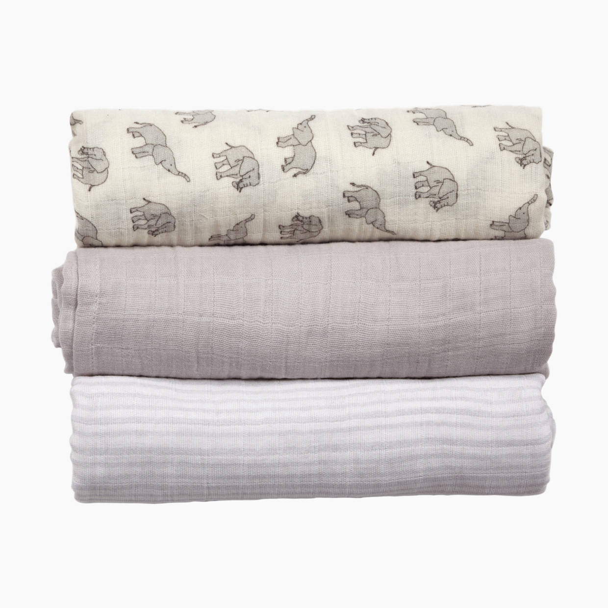 Tiny Kind 3 Pack Organic Muslin Swaddle - Simple Elephant.