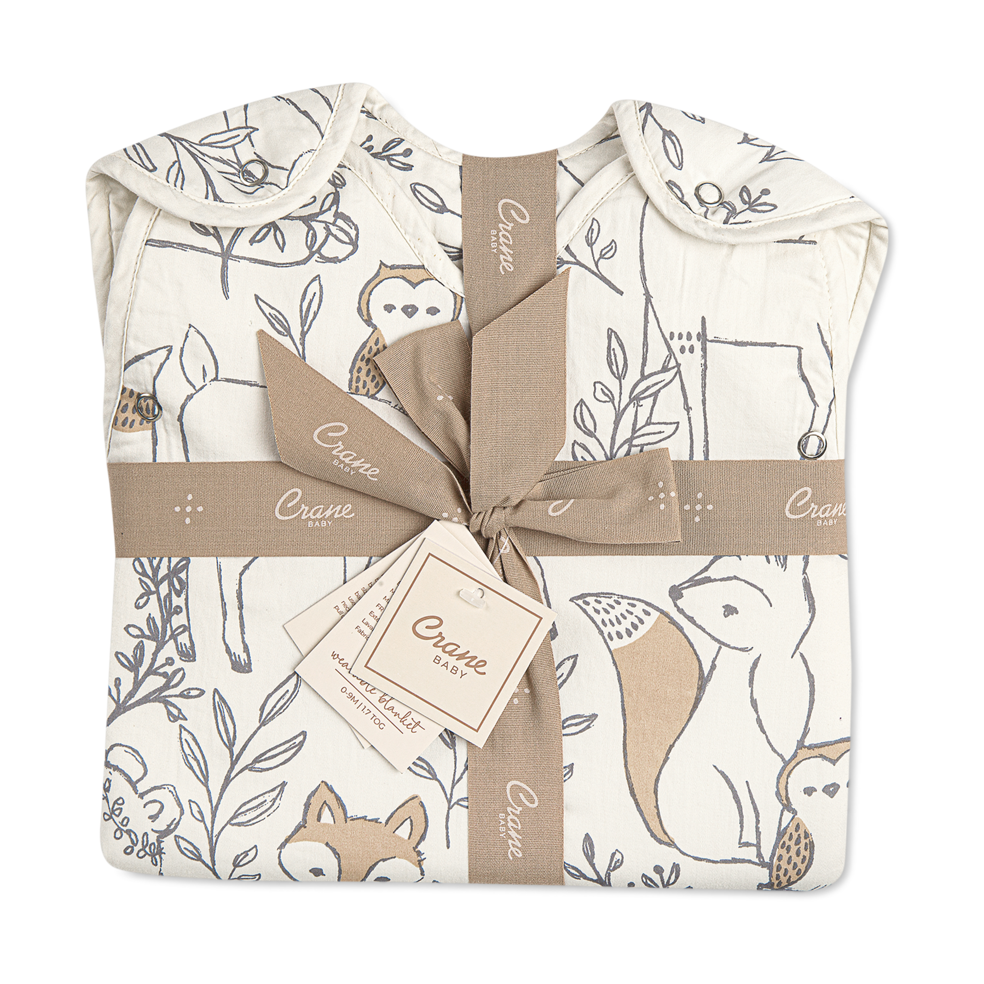 Crane Baby Cotton Sateen Wearable Blanket Ezra Forest, 09 M