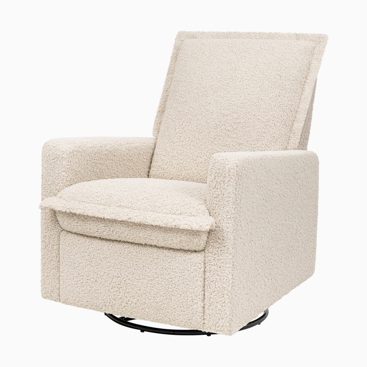 babyletto Cali Flange Recliner and Swivel Glider - Almond Teddy Loop.