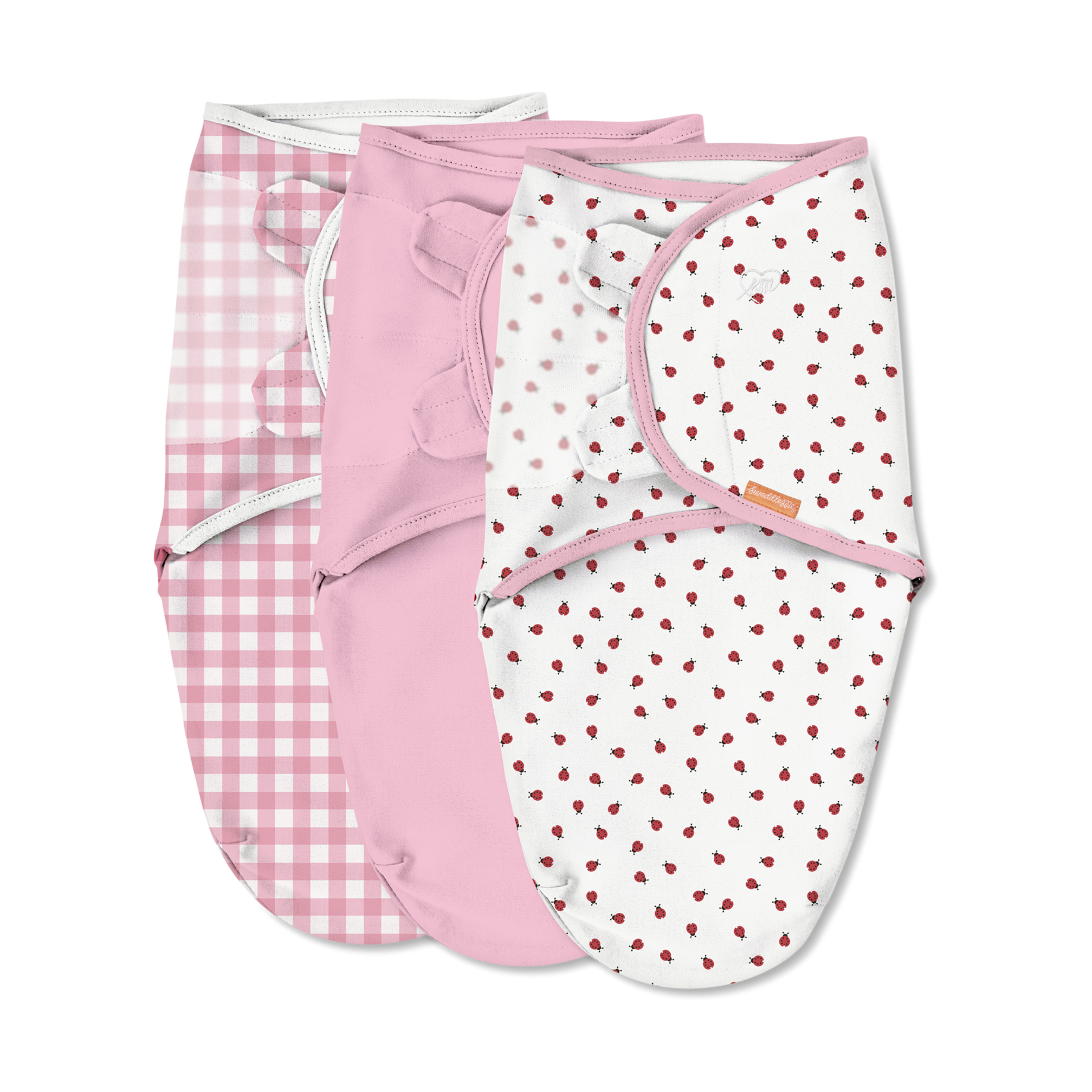 SwaddleMe by Ingenuity Original Swaddle, 100% Cotton, Improves Sleep & Calms Startle Reflex, 0-3 Months, 1.0 TOG, 3-Pack, Baby Swaddle Blanket - Lady Bug Picnic
