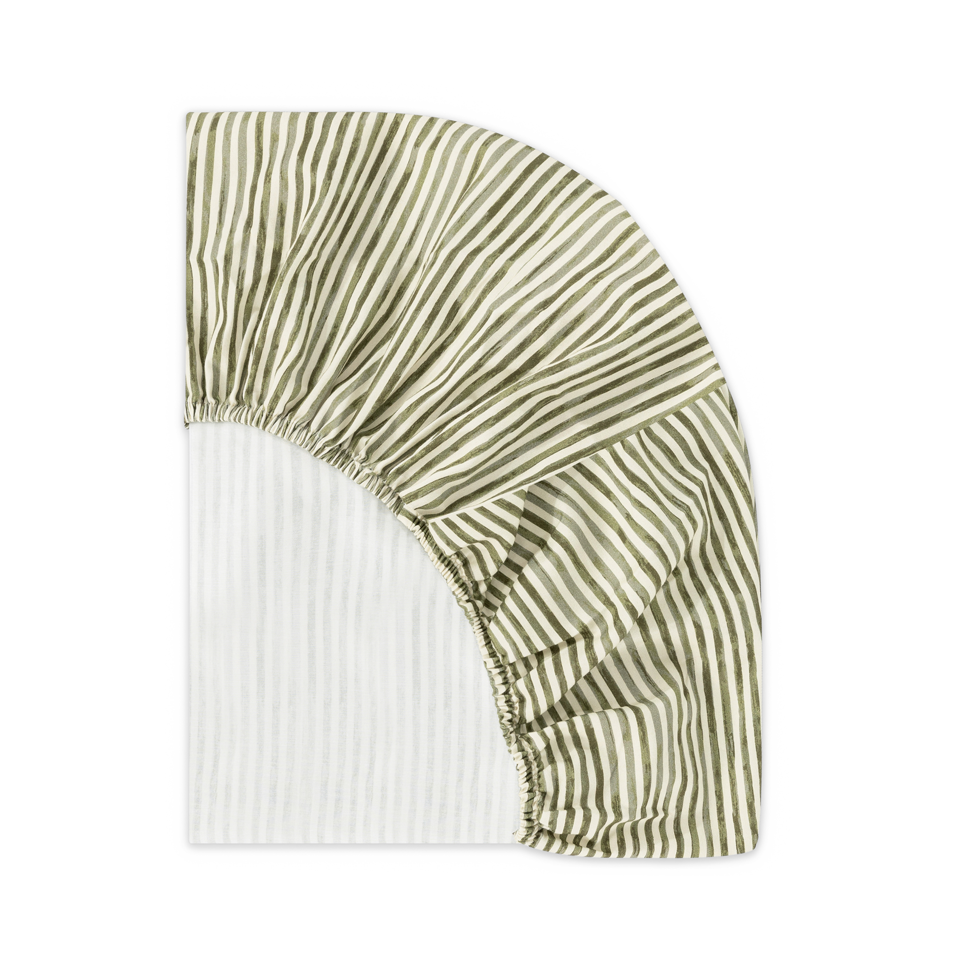 babyletto All-Stages Midi Organic Brushed Cotton Crib Sheet - Juniper Stripe.