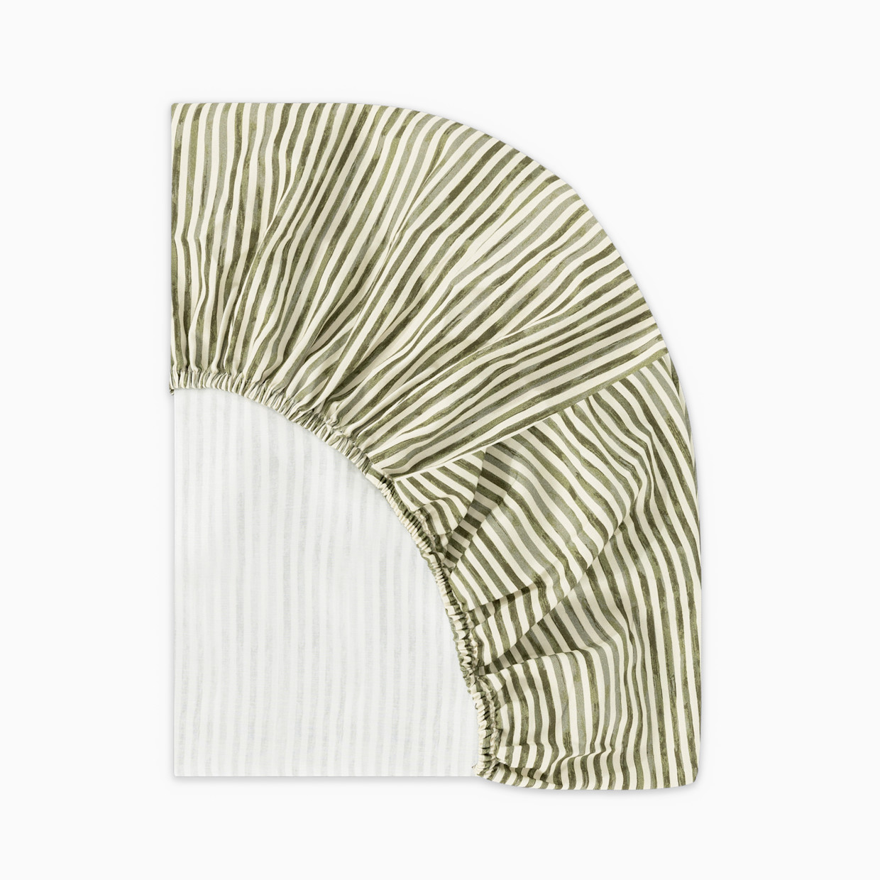 babyletto All-Stages Midi Organic Brushed Cotton Crib Sheet - Juniper Stripe.