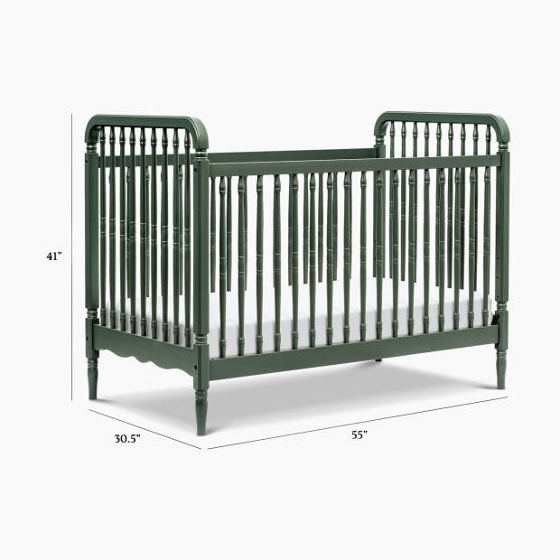 Namesake Liberty 3-in-1 Spindle Crib with Toddler Bed Conversion Kit - Forest Green.