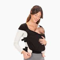 Boba Bliss Hybrid Baby Carrier Newborn to Toddler - 2-in-1 Baby Wrap & Baby Carrier - Pre-Wrapped Baby Sling Wrap Newborn - Certified Hip-Healthy - Soft & Stretchy Baby Sling Carrier- 7-35 (Navy Blue)