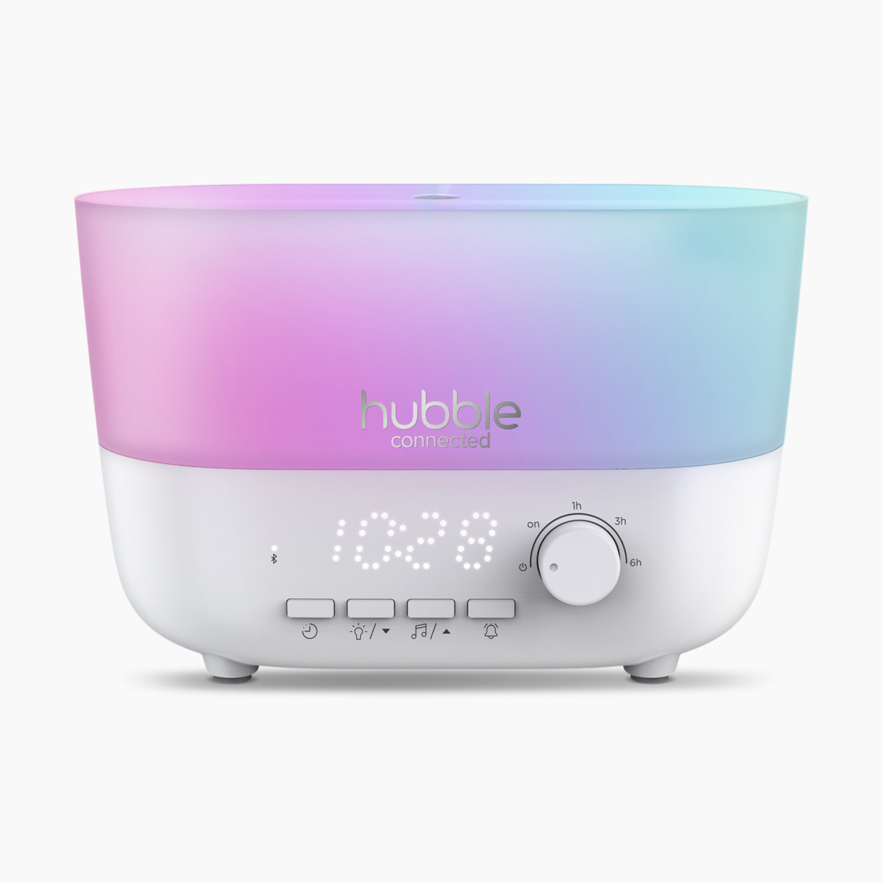 Hubble Connected Hubble Mist - 5 in 1 Humidifier with Aroma Diffuser, BT Speaker, Night Light & Digital Clock.