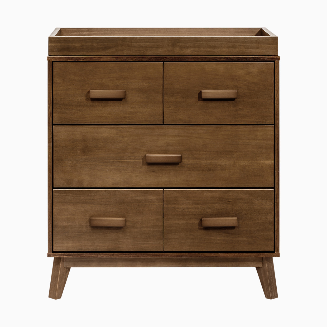 babyletto Scoot 3-Drawer Changer Dresser with Removable Changing Tray - Natural Walnut.