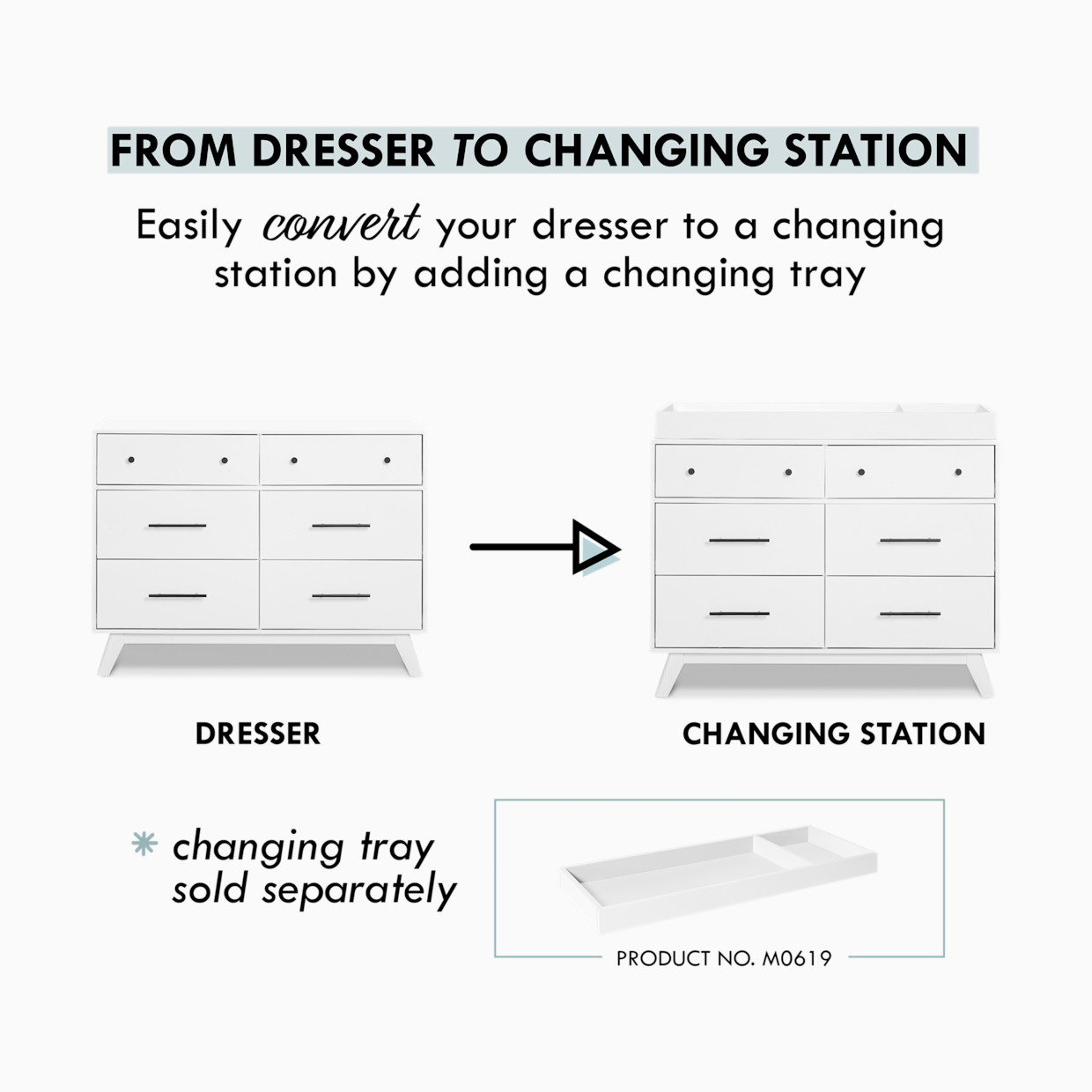 daVinci Otto 6-Drawer Dresser - White.