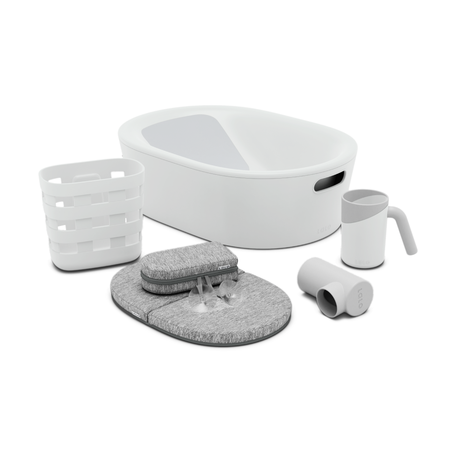 Lalo Bathtime Full Kit Tub & Accessories Coconut Babylist Shop