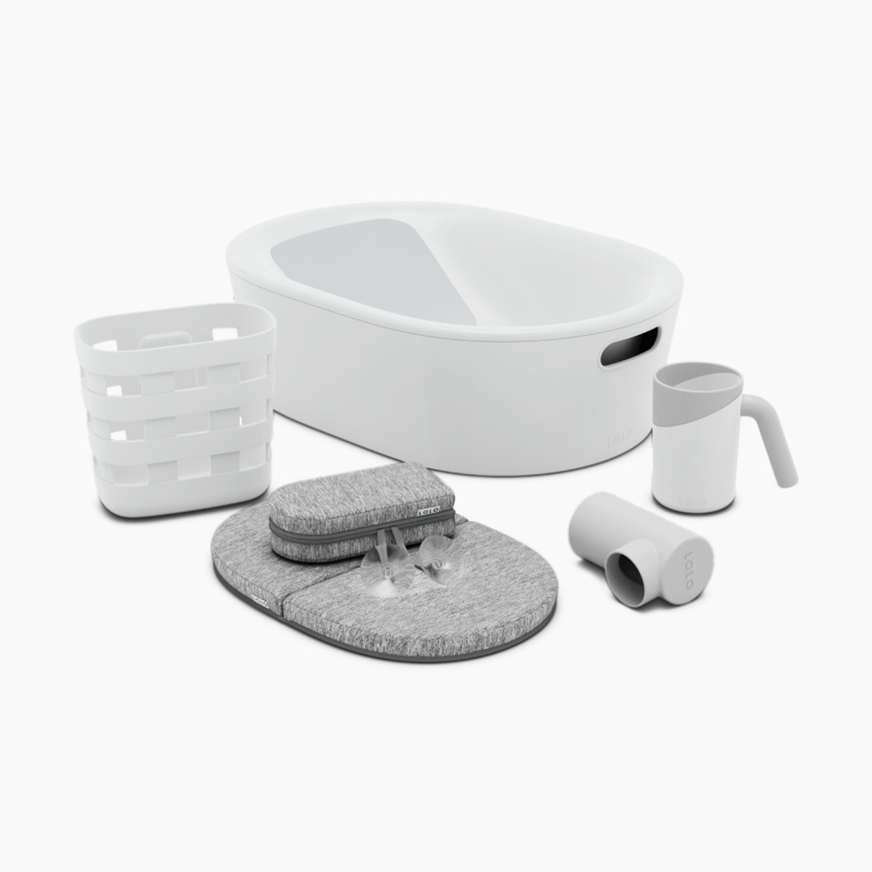 Lalo Bathtime Full Kit - Tub & Accessories - Coconut.
