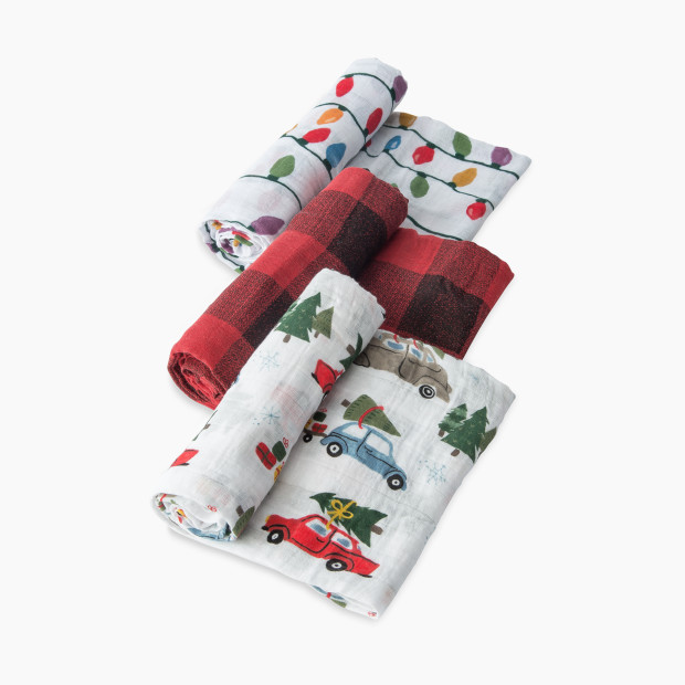 Little Unicorn Cotton Muslin Holiday Swaddle Blanket (3 Pack) - Holiday Haul.