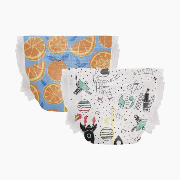 The Honest Company Clean Conscious Disposable Diapers - Space Travel + Orange You Cute, Size 4, 54 Count.