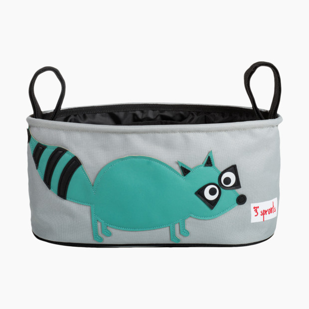 3 Sprouts Stroller Organizer - Teal Raccoon.