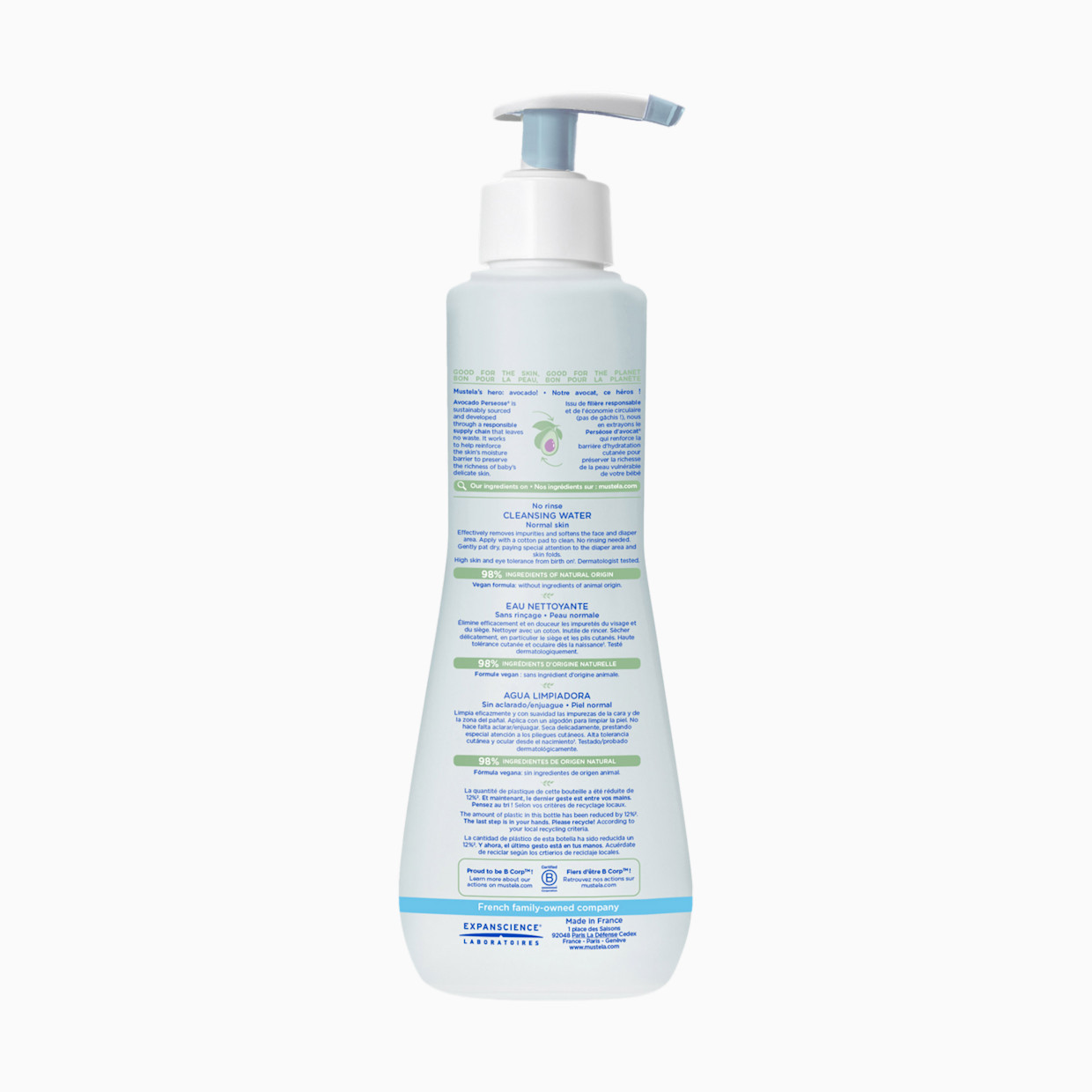 Mustela No Rinse Micellar Cleansing Water - 25.35 Fl. Oz.