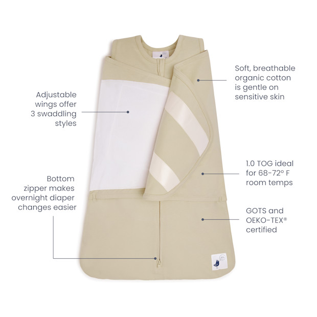 Organic Cotton Wearable Swaddle 1.0 TOG.