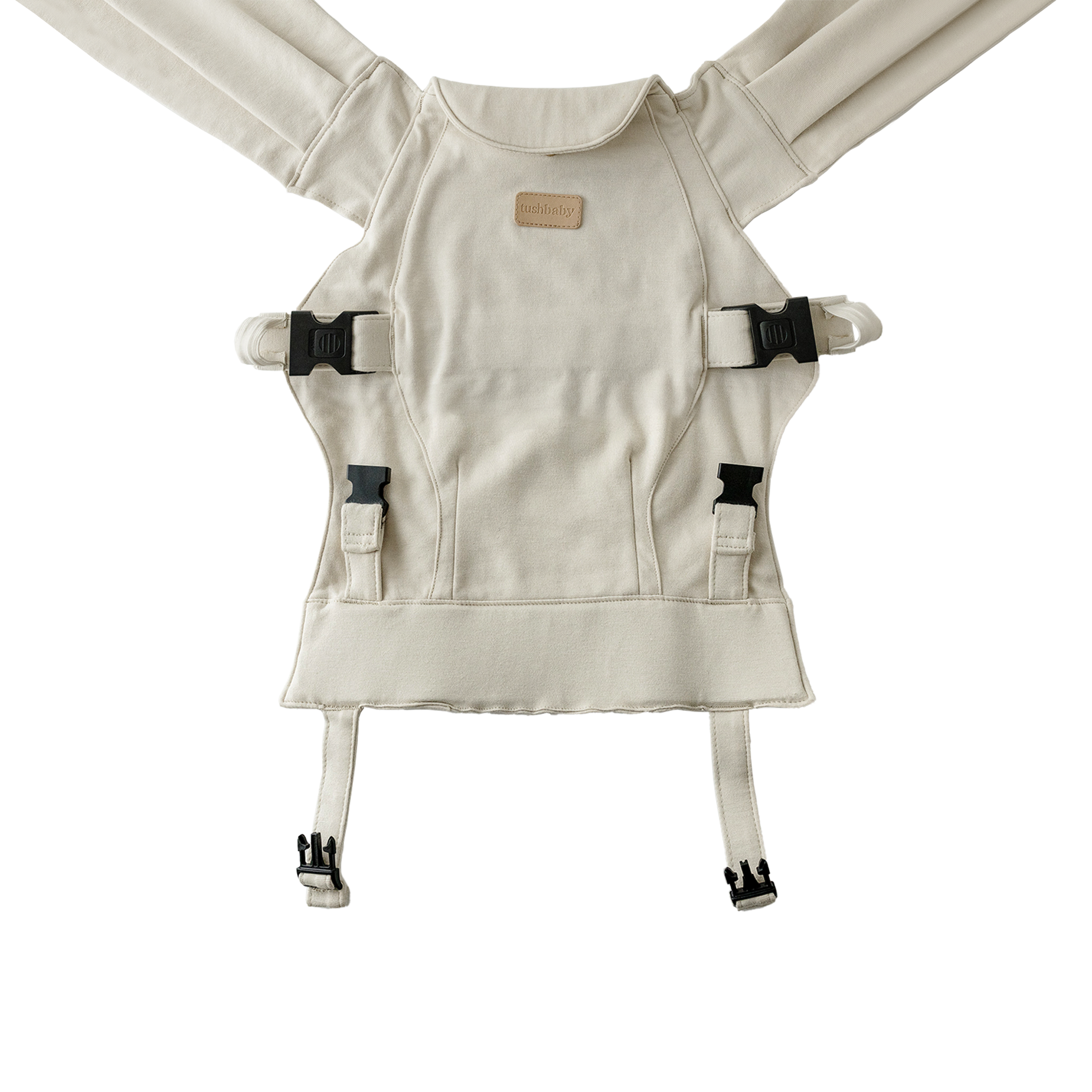 Tushbaby Hip Seat and Snug Carrier 2-in-1 Bundle - Black/Gold, Cream Snug Carrier.