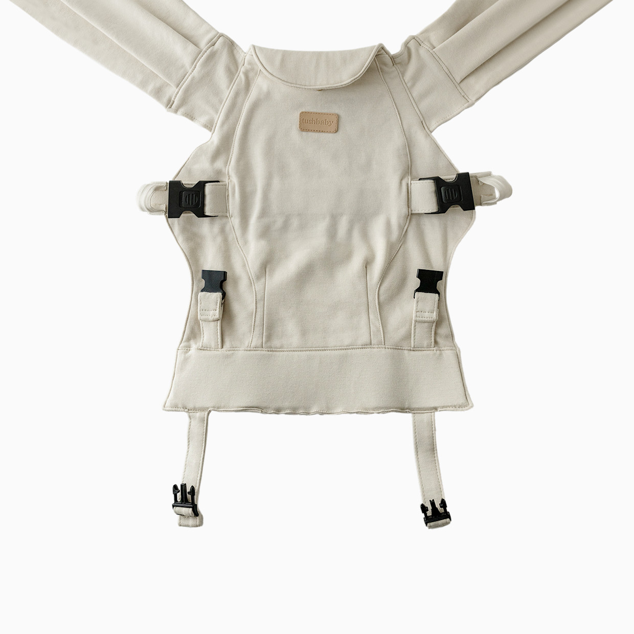 Tushbaby Hip Seat and Snug Carrier 2-in-1 Bundle - Black/Gold, Cream Snug Carrier.