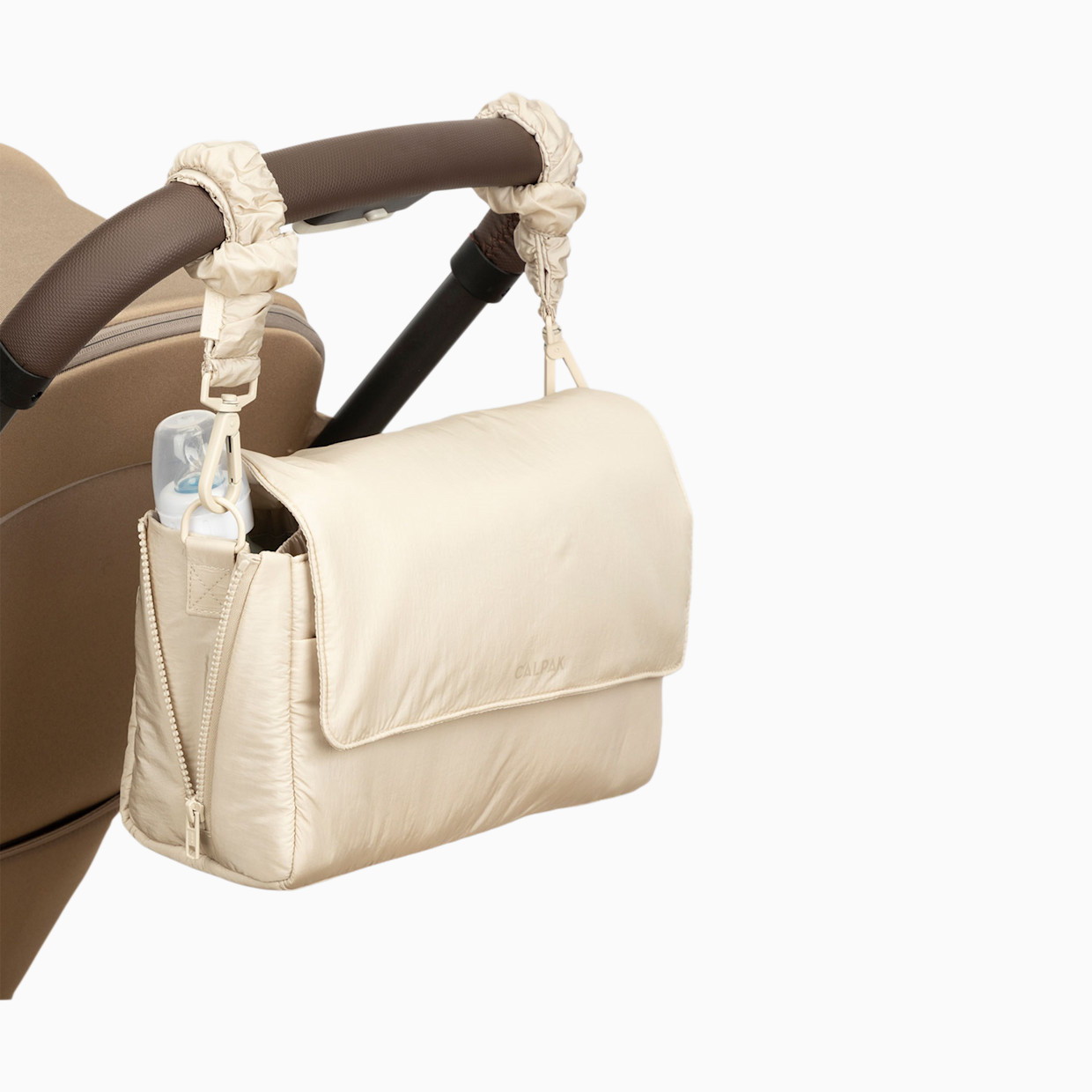 CALPAK Convertible Stroller Caddy Crossbody - Oatmeal.