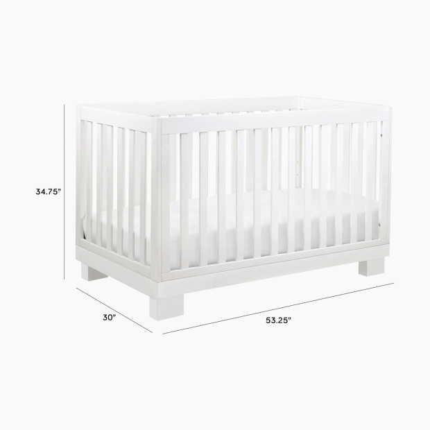 babyletto Modo 3-in-1 Convertible Crib with Toddler Bed Conversion Kit - White.
