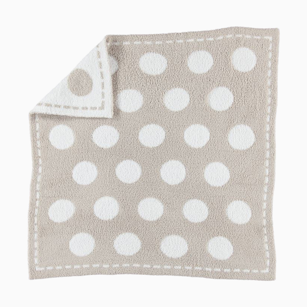 Barefoot Dreams CozyChic Dream Receiving Blanket - Stone/White/Circles.