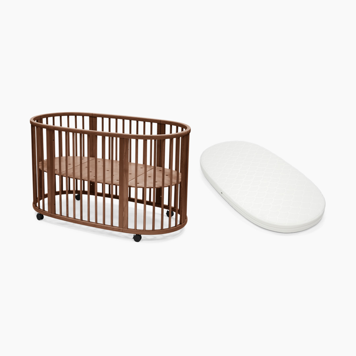 Stokke Sleepi Convertible Crib with Mattress - Warm Brown/White.