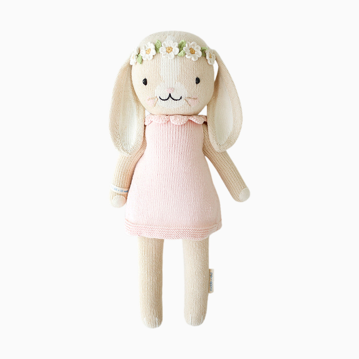 cuddle+kind Hand-Knit Doll - Hannah The Bunny -Blush, Little 13''.