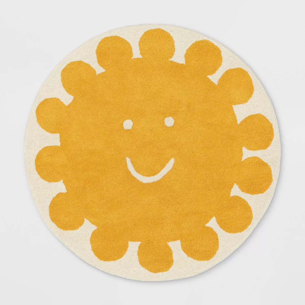 Pillowfort Sunshine Wool Kids' Rug Round.