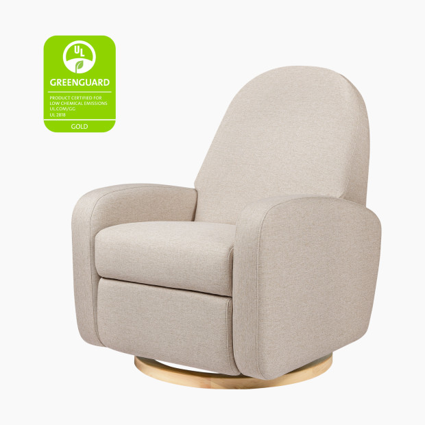 babyletto Nami Glider Recliner - Performance Beach Eco-Weave With Light Wood Base.