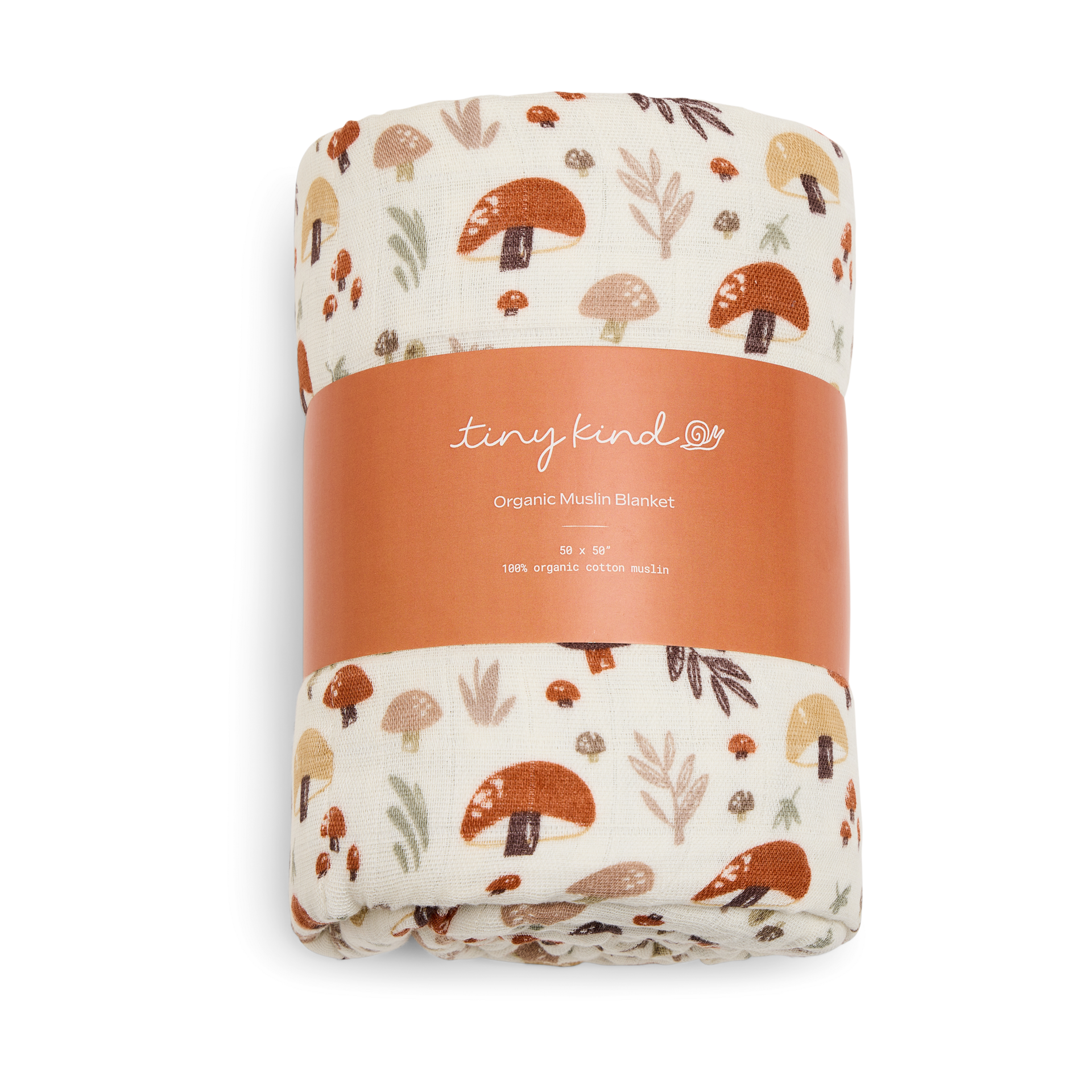Tiny Kind Organic Cotton Muslin Blanket - Mushroom Forest.