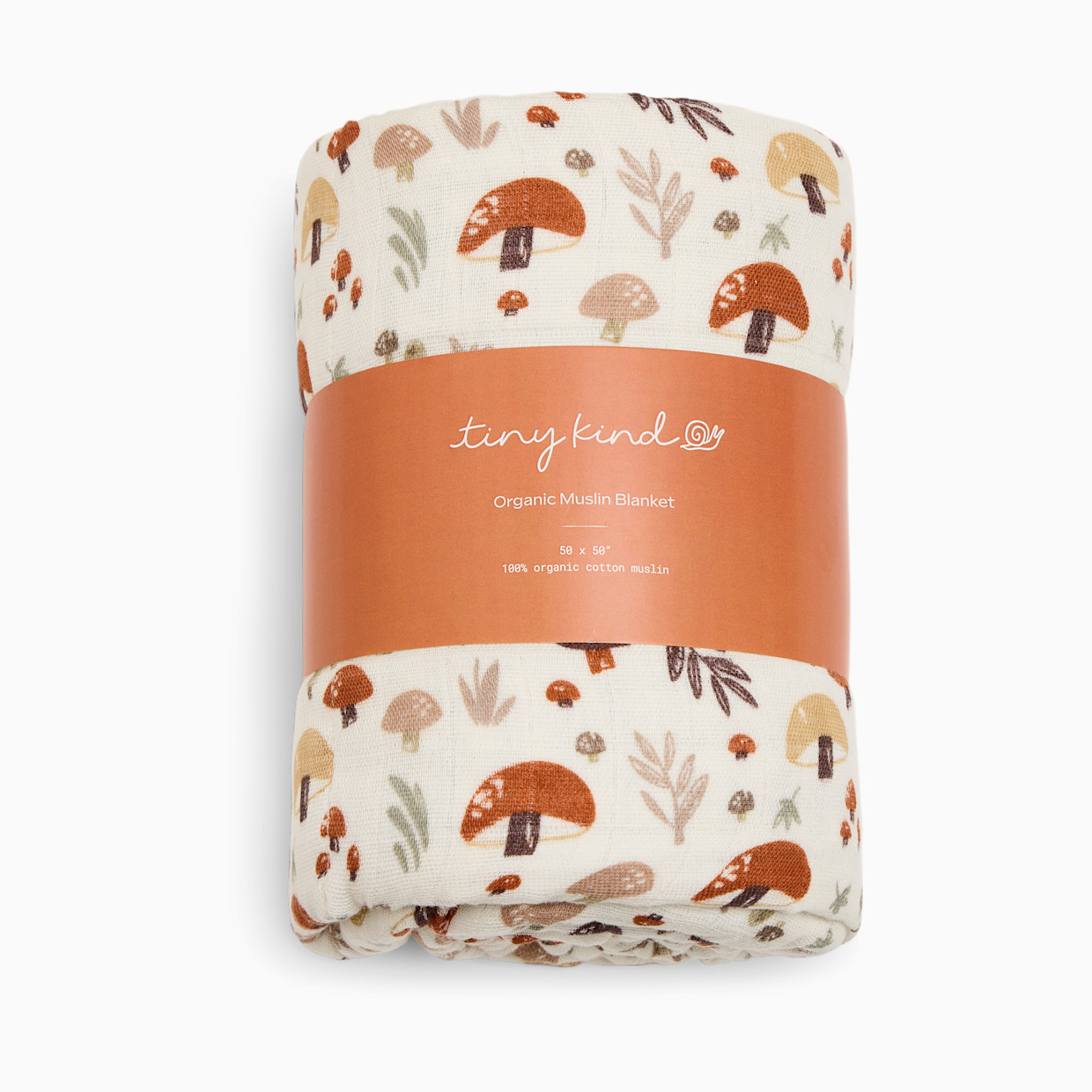 Tiny Kind Organic Cotton Muslin Blanket - Mushroom Forest.