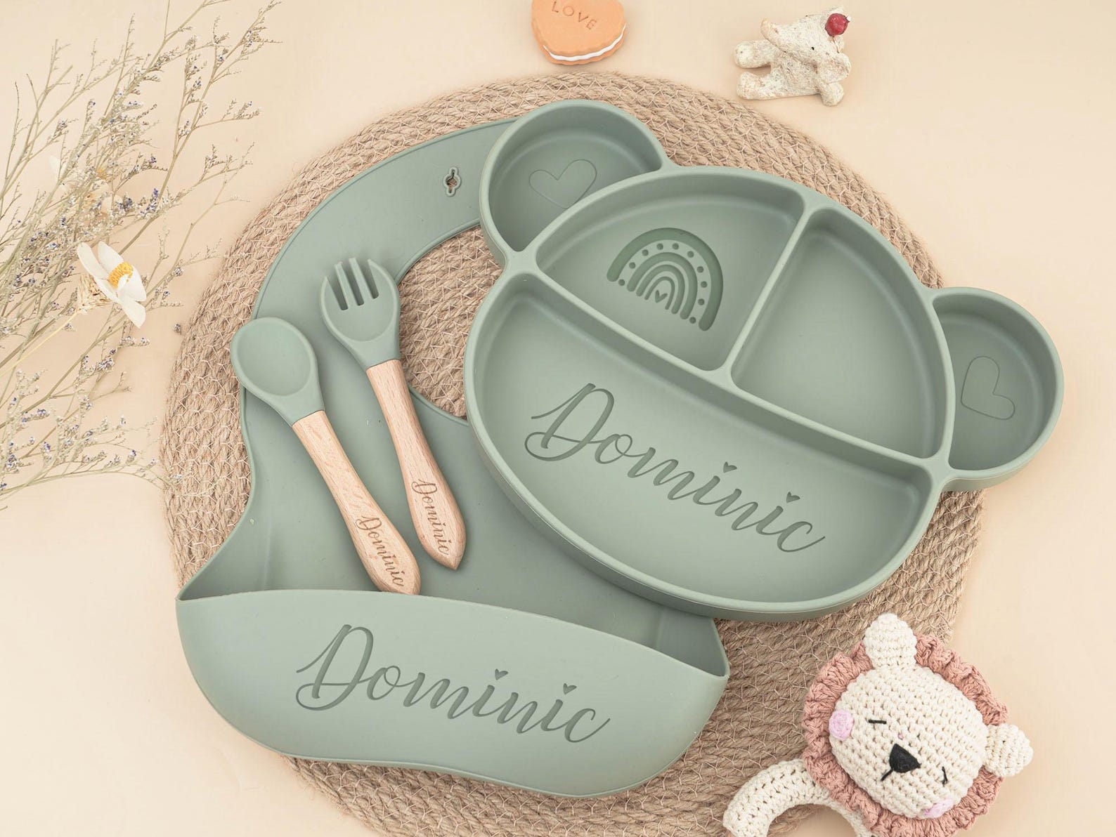 Personalized Silicone Weaning Set.