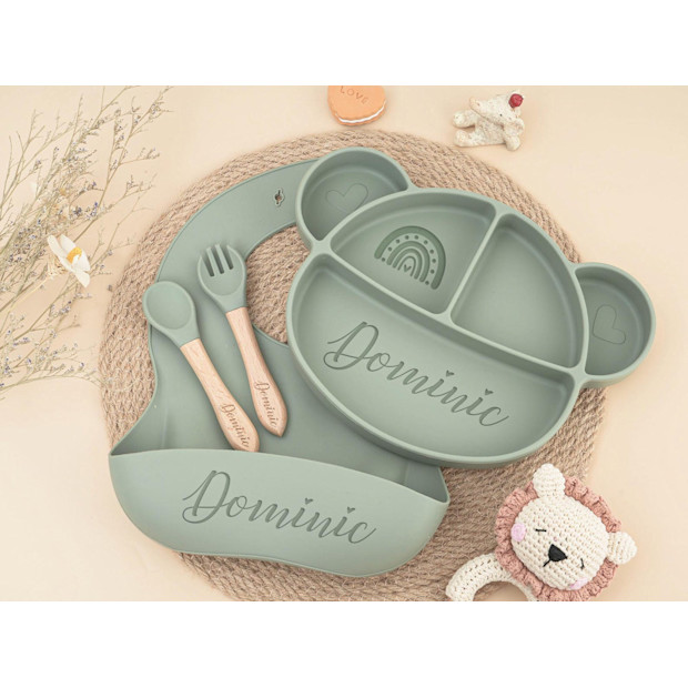 Personalized Silicone Weaning Set.