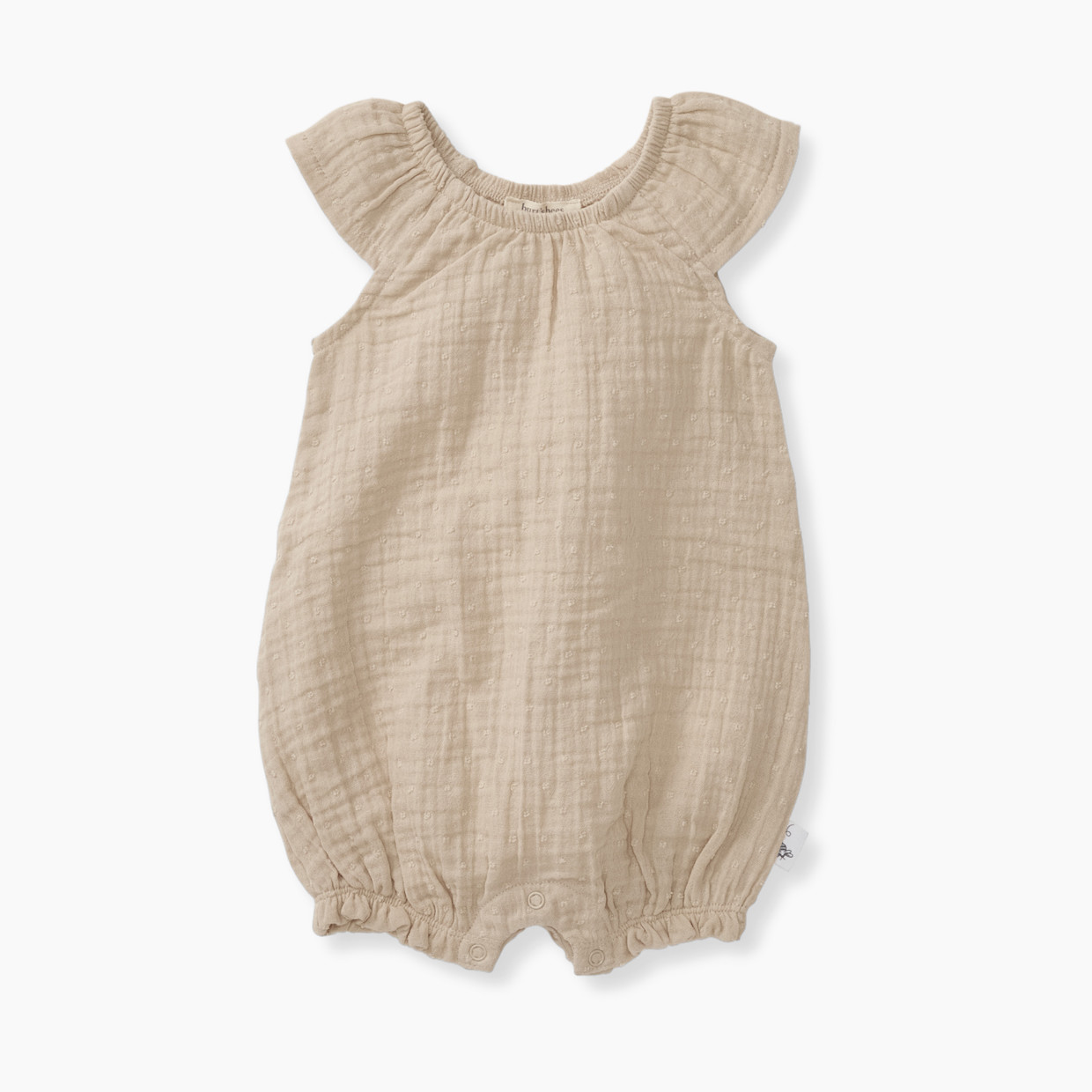Burt's Bees Baby Organic Cotton Dotted Muslin Bubble - Fossil Muslin, Newborn.